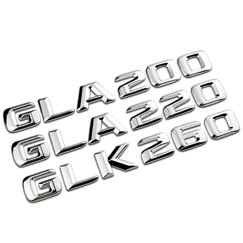 

High Quality 3D Stickers Car Trunk Badge Letters Sticker Emblem Logo For Mercedes GLA X156 GLK X204 GLK GLA 45 200 220 260 300