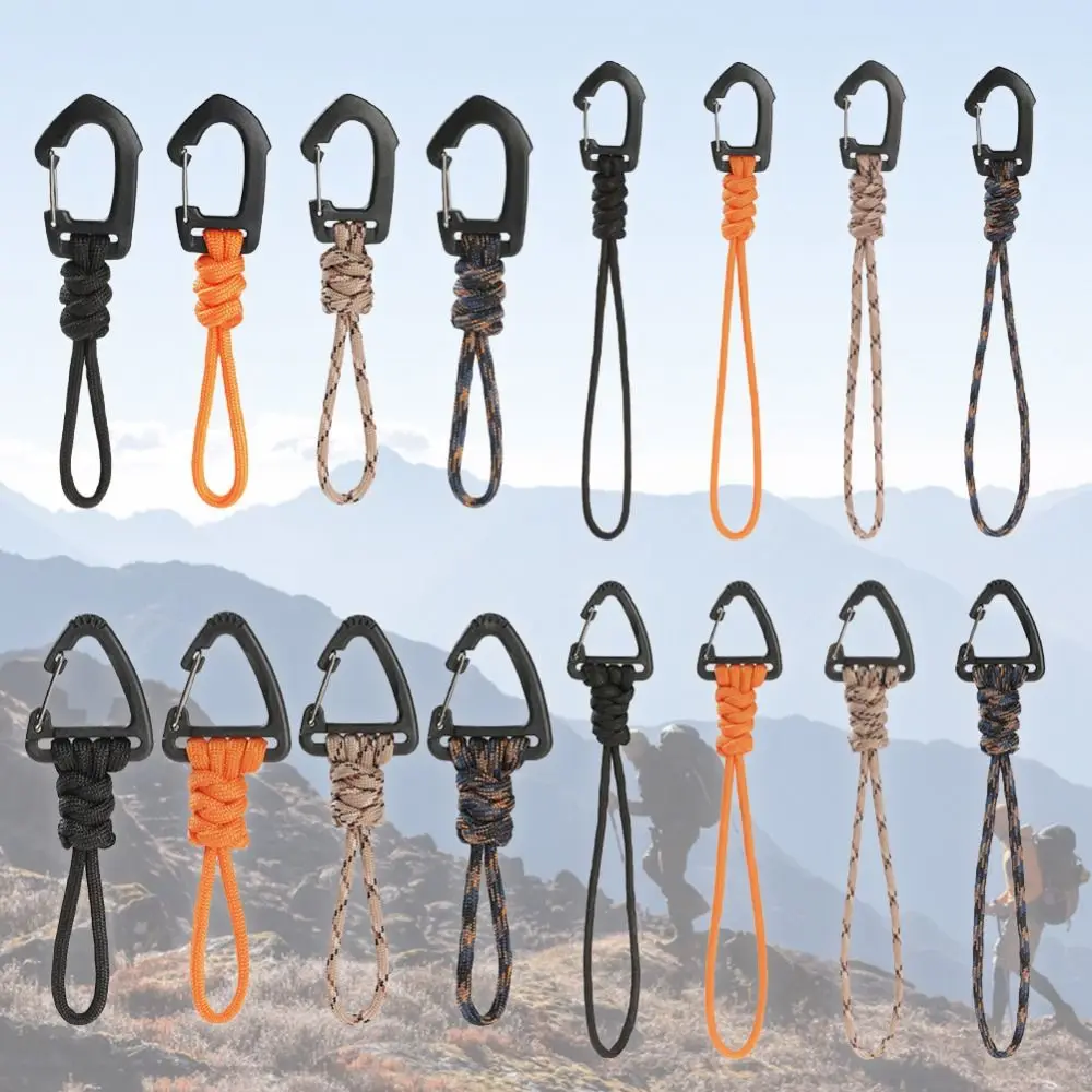 Multifunction Plastic Umbrella Rope Hook Practical High Quality Keychain Braid Rope Key Ring Outdoor Camping Sports Accessories