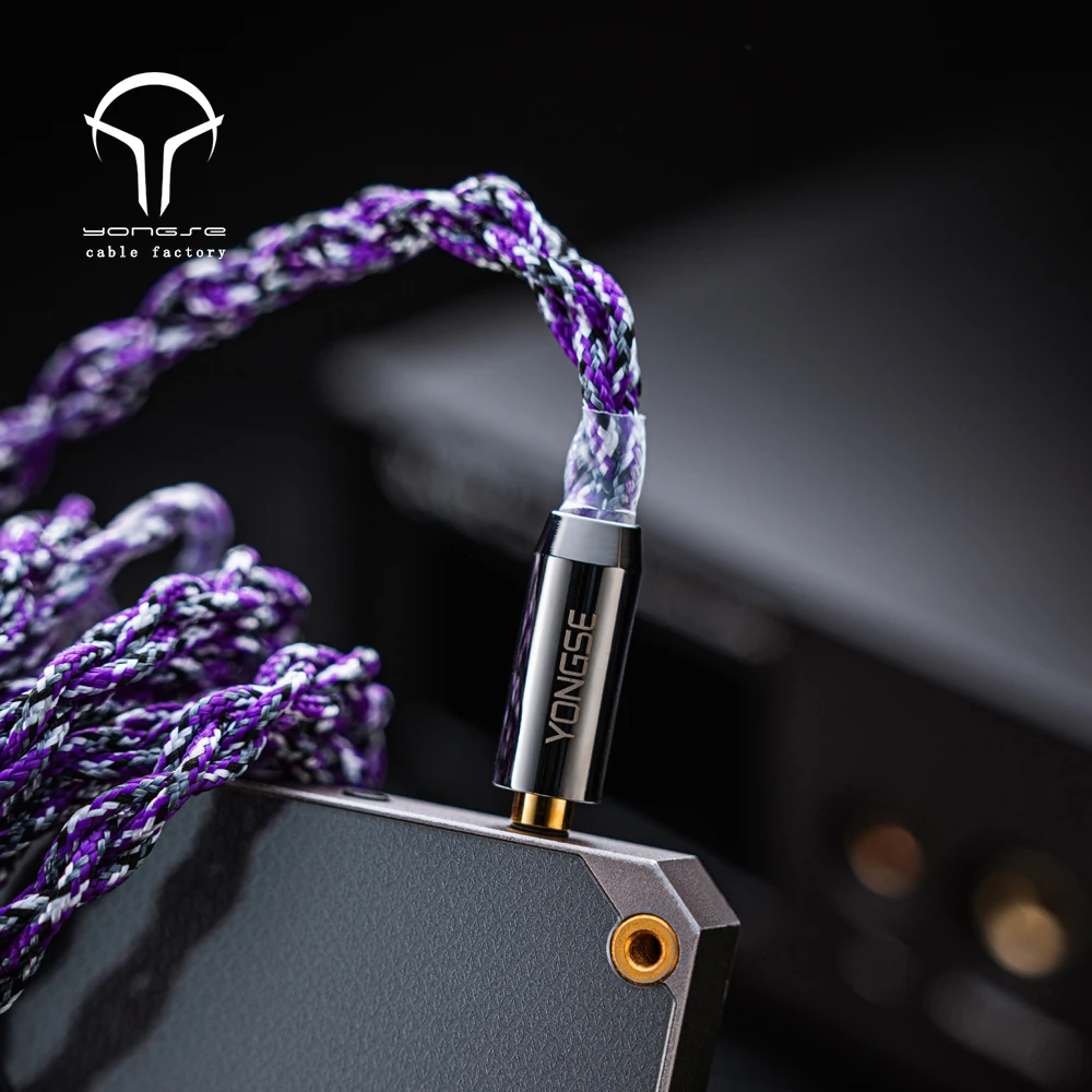 Yongse Фиолетовый кабель для обновления наушников высокой чистоты с монокристаллическим медным посеребренным покрытием