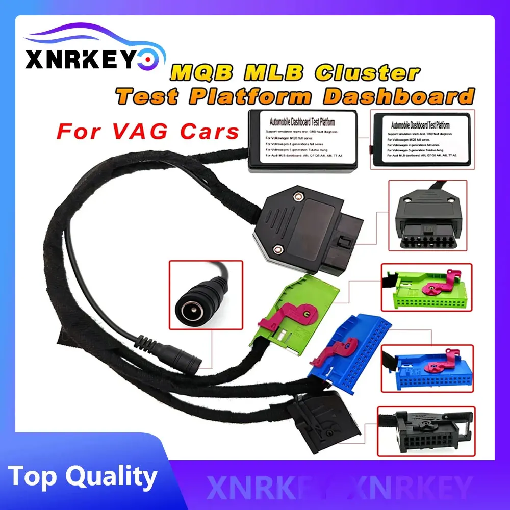 XNRKEY Car MQB MLB Cluster Test Platform Dashboard Cable Kit for VW 4 5 generation for Audi A6 A8 A4 Q5 Q7 MLB Car Power On Inst