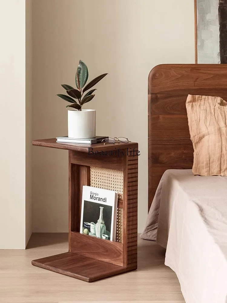 Nordic Black Walnut Small Table Tatami Coffee Table Balcony Small Tea Table Solid Wood