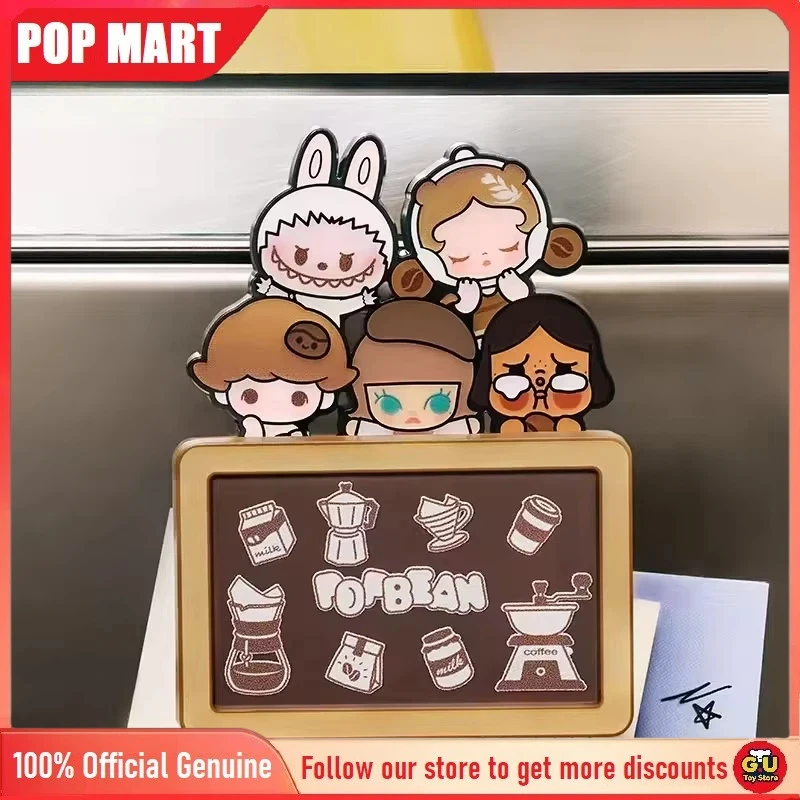 

Genuine POP MART Pop Bean Coffee Factory Series Fridge Magnet Blind Box Trendy Toy Room Kitchen Decorat Mystery Box Collect Gift