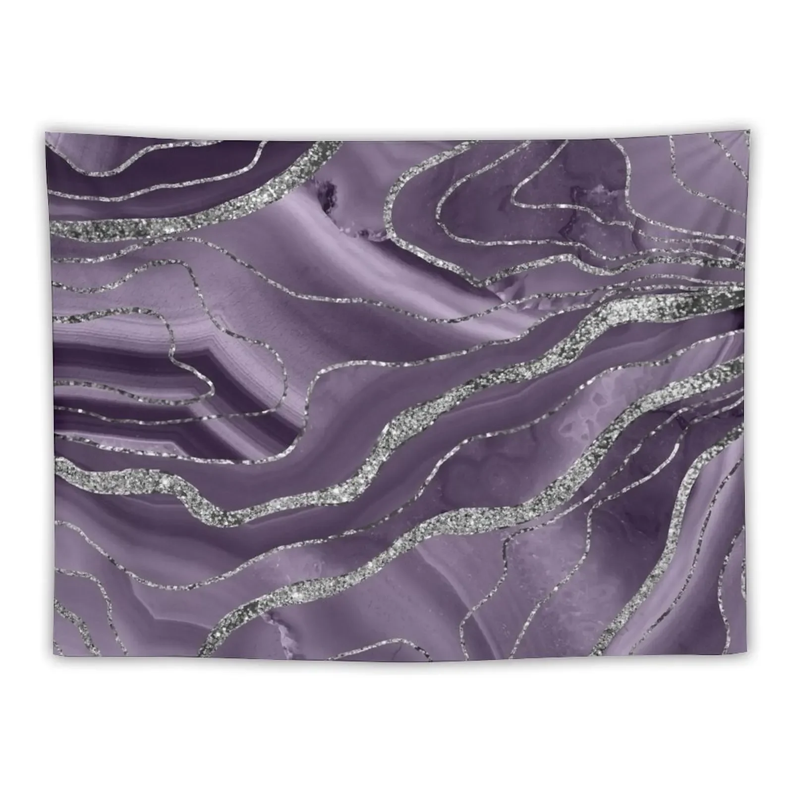 

Lavender Agate Silver Glitter Glam #1 (Faux Glitter) #marble #decor #art Tapestry Home Decor Aesthetic Wall Decorations Tapestry