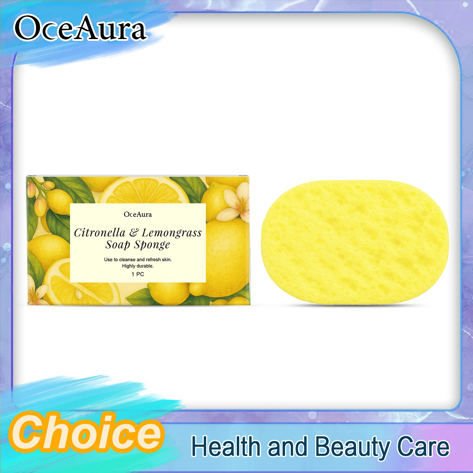 Lemongrass Lemon Bath Sponge Skin Cleansing Reusable Lather Enhancing Dead Skin Removing Body Cleanser Durable Comfortable Soft