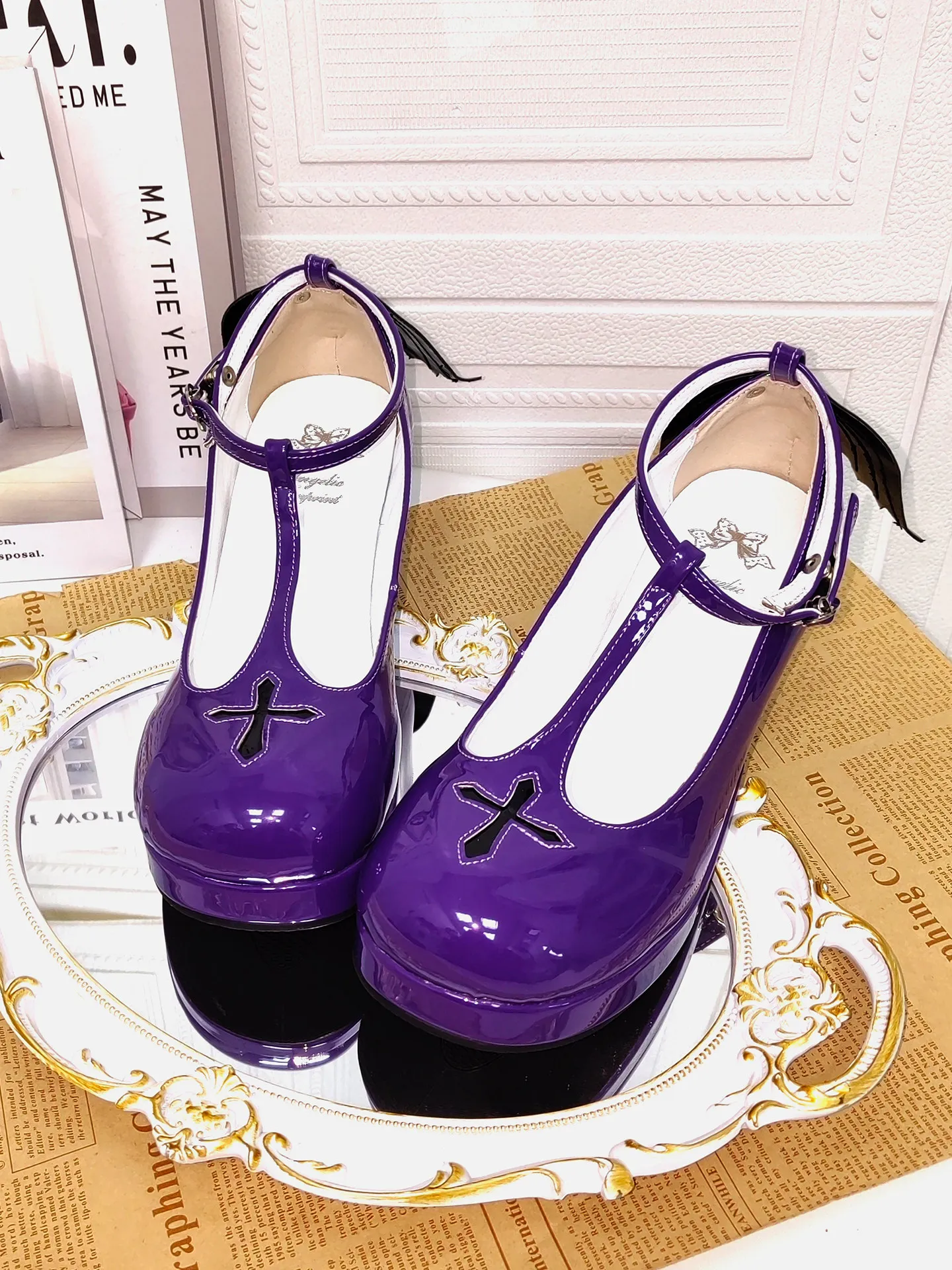 20025 New Sweet LOLITA Angel Wings Cross Princess Queen Shoes - view 3