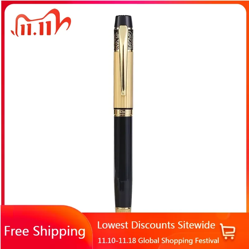 New GUOYI Heavy Metal Feel Ballpoint Black/blue 0.5mm Nib with Golden Clip Office Gel Pens Birthday Gift Student Stationery