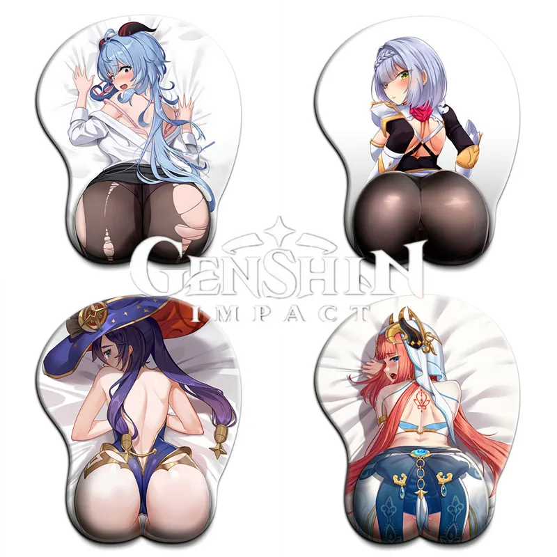 

Genshin Impact nilou ganyu mona sexy ass mousepad with wrist rest 3D big butt anime kawaii desk pad gaming mouse pad