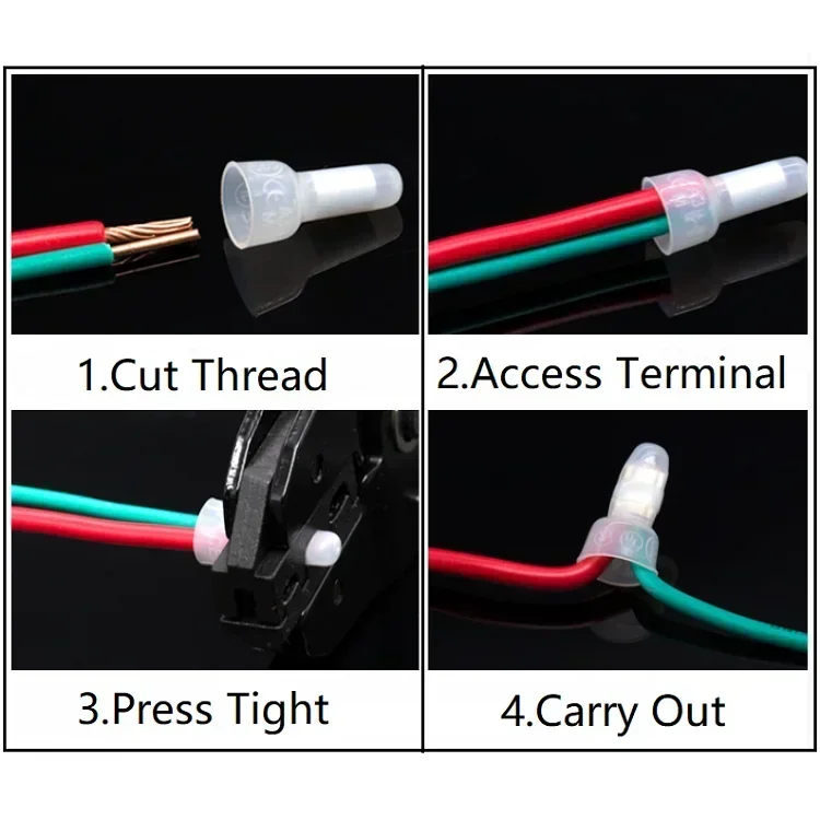 10~1000pcs CE Type Wire Terminal CE-1 CE-2 CE-5 CE-8 Pressure Line Nylon66 Closed End Cap Connector Car Audio Cable Crimp Splice