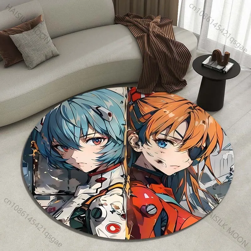 Contrasting portraits of two fierce warriors Printed round carpet living room sofa table large pet mat soft round carpet