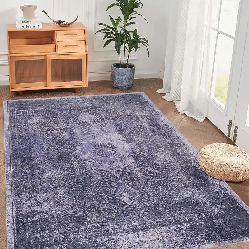 

Anthracite Washable Area Rug 4' x 6' - Durable & Stylish Floor Covering for Home Decor