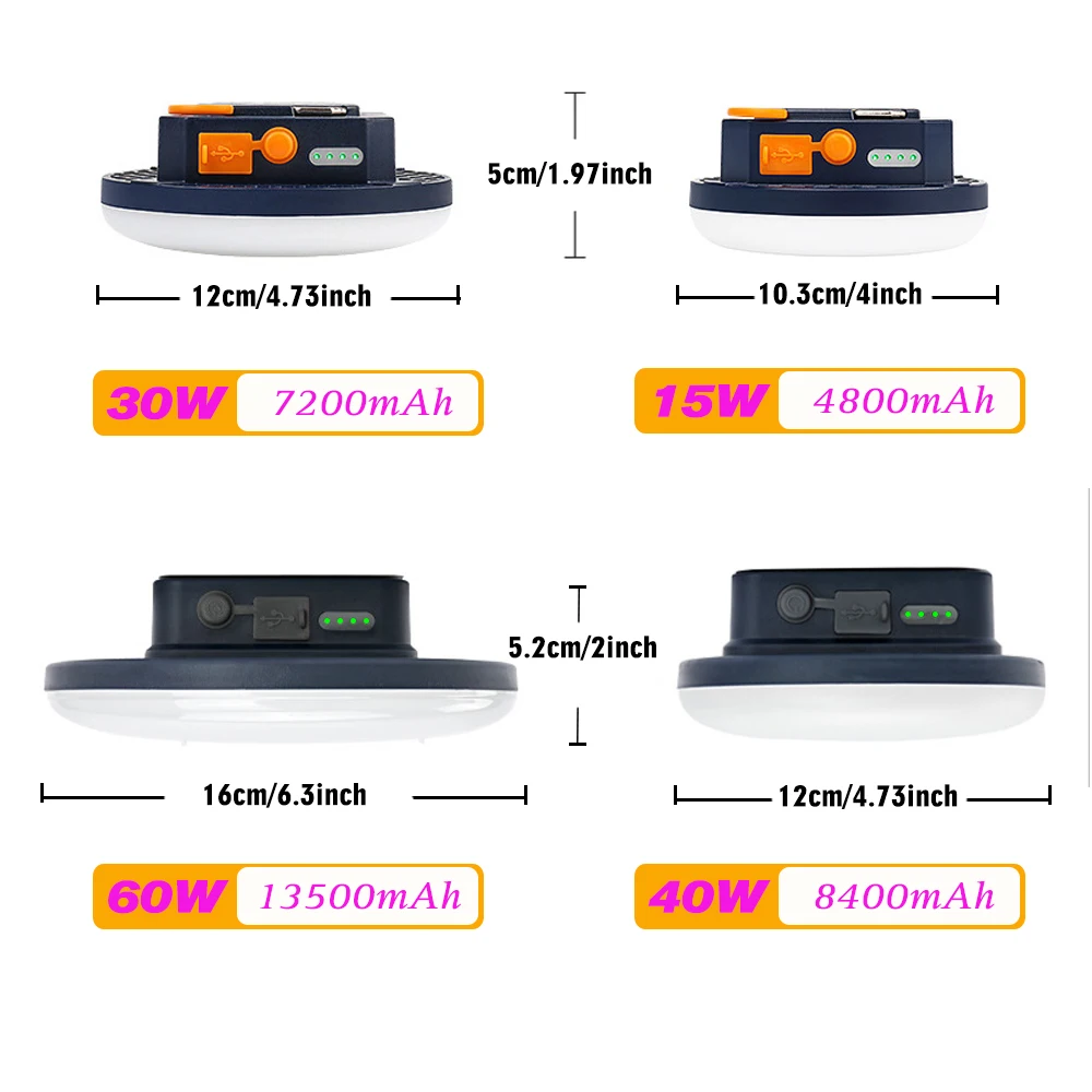 Imagem -06 - Lanterna Recarregável para Acampamento ao ar Livre Luz Forte Lanternas Portáteis Banco de Potência Lâmpada da Barraca Dropshipping