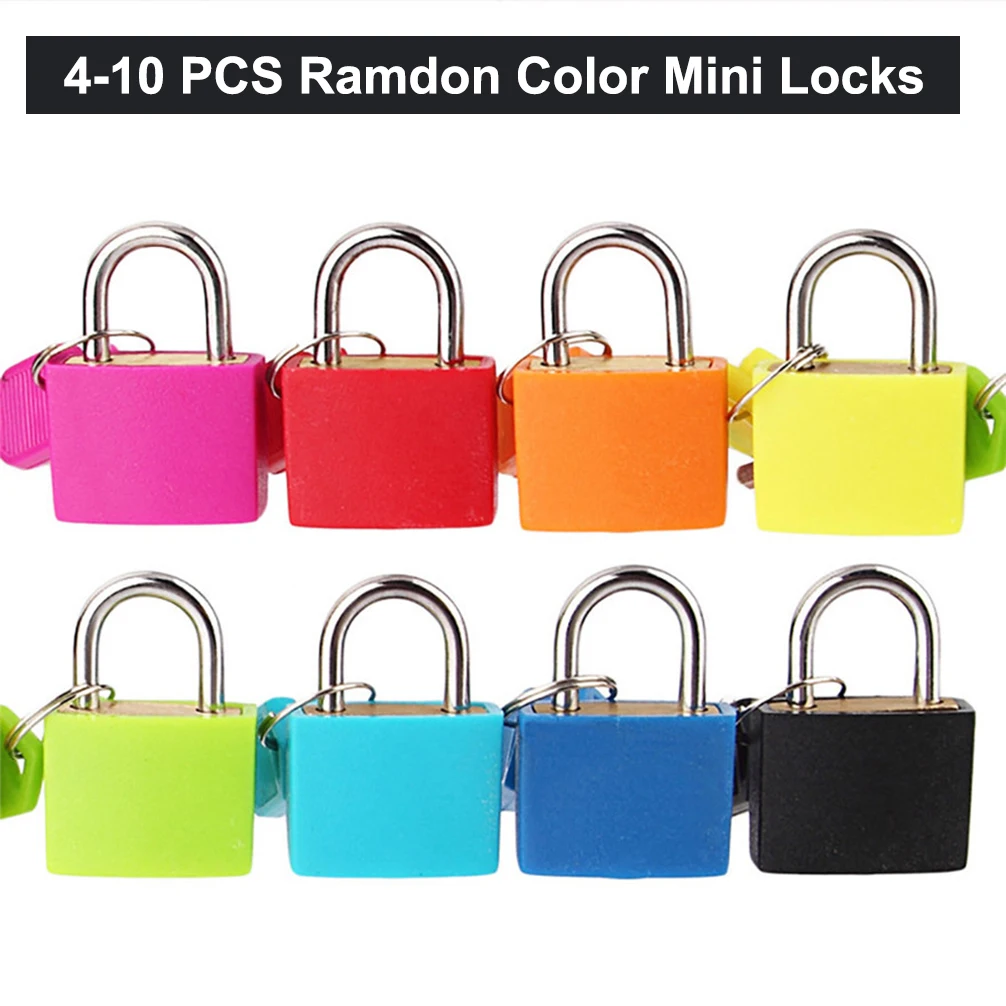 4/6/8/10 قطعة Ramdon صغيرة صغيرة قوية قفل صلب حقيبة سفر مذكرات قفل الأمتعة مكافحة سرقة الأمن أقفال 2 مفاتيح