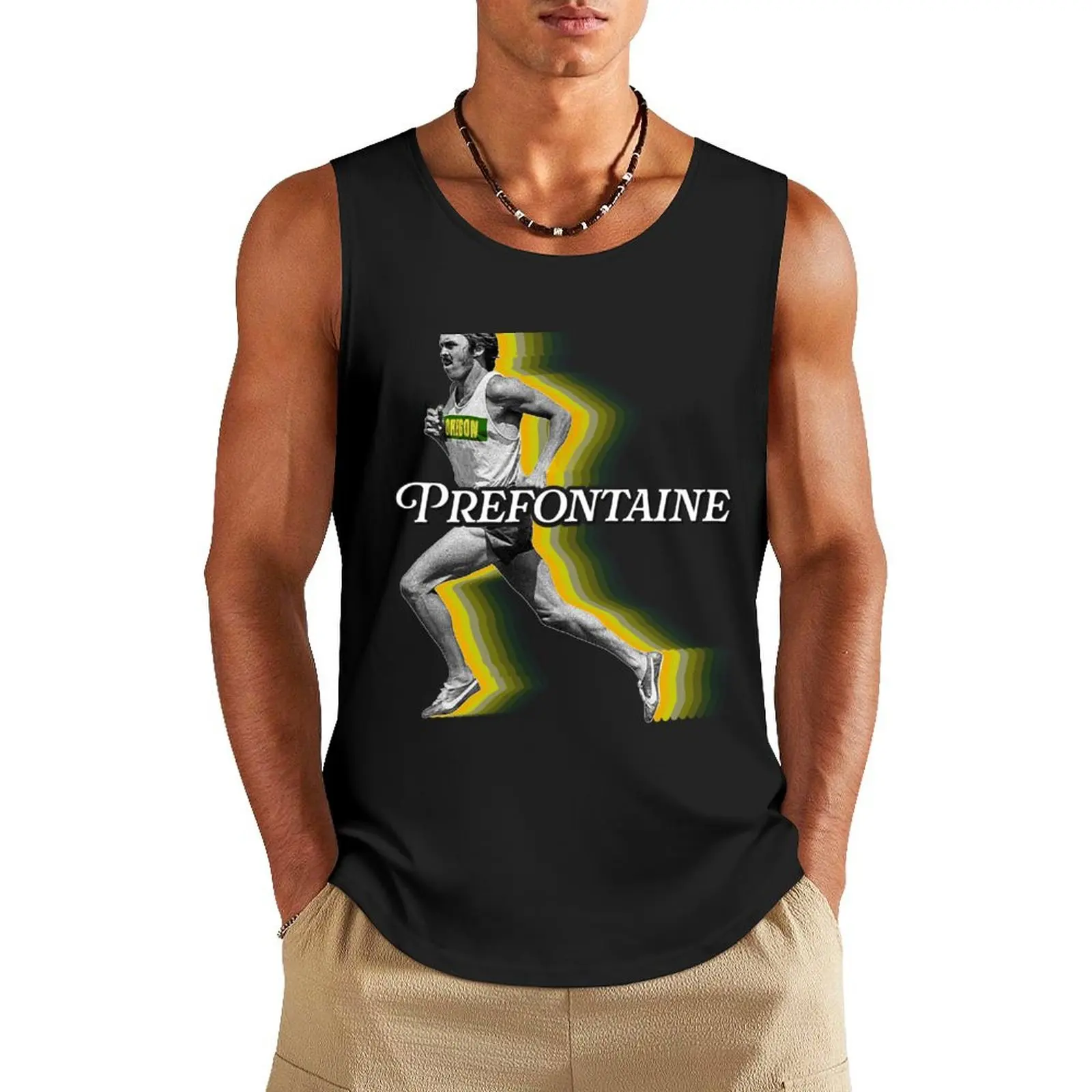 Retro Steve Prefontaine Running Form Fade Tank Top t-shirts for Men's gym Men's gym