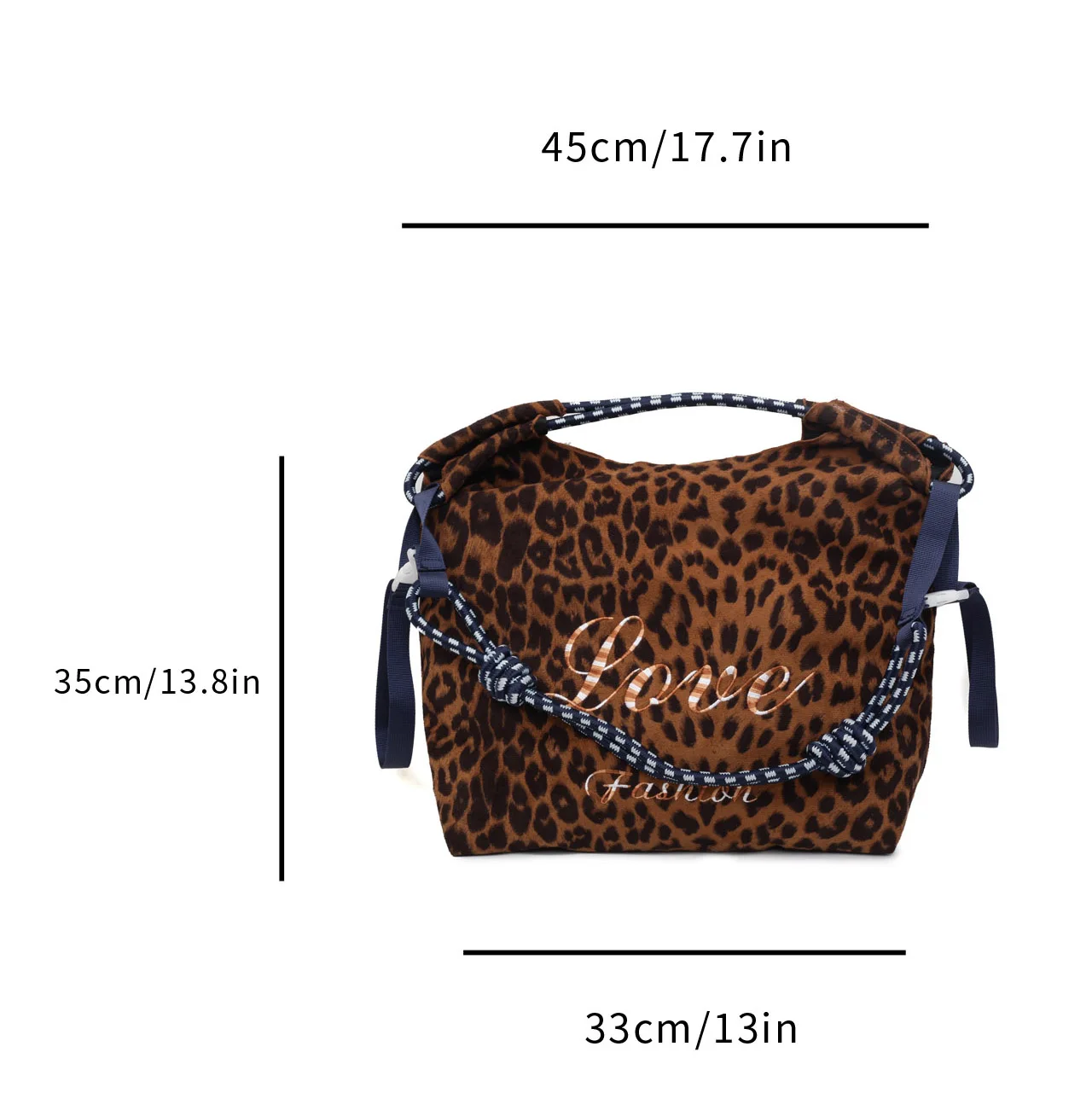 Übergroße Umhängetaschen mit Leopardenmuster für Damen, verformbar, VELOUR, große Kapazität, Einkaufstaschen, 2025, Winter, neue Luxus-Handtaschen – Detail 1
