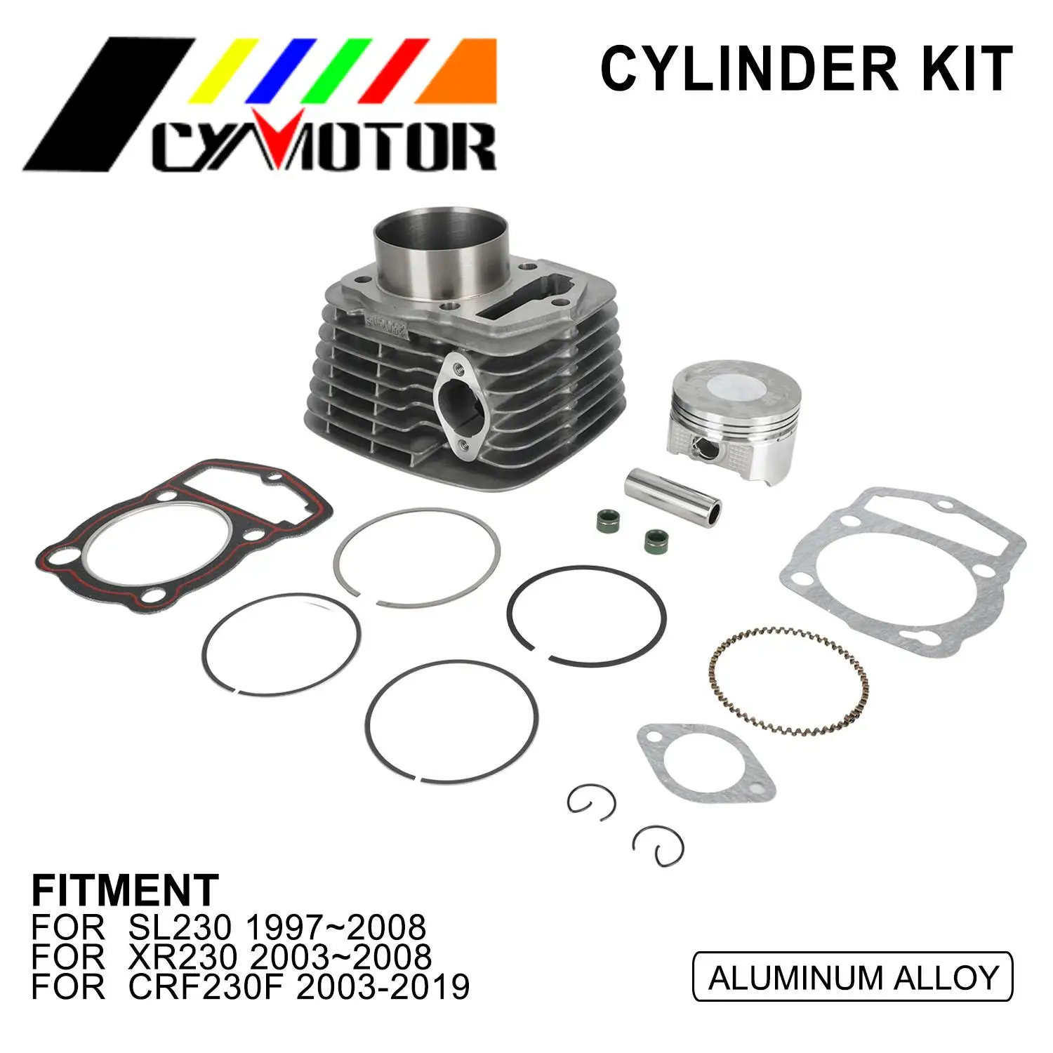 

65.5mm Motorcycle Cylinder Piston Kit For Honda SL230 1997-2008 XR230 2003-2008 CRF230F 2003-2019 SL XR CRF 230cc