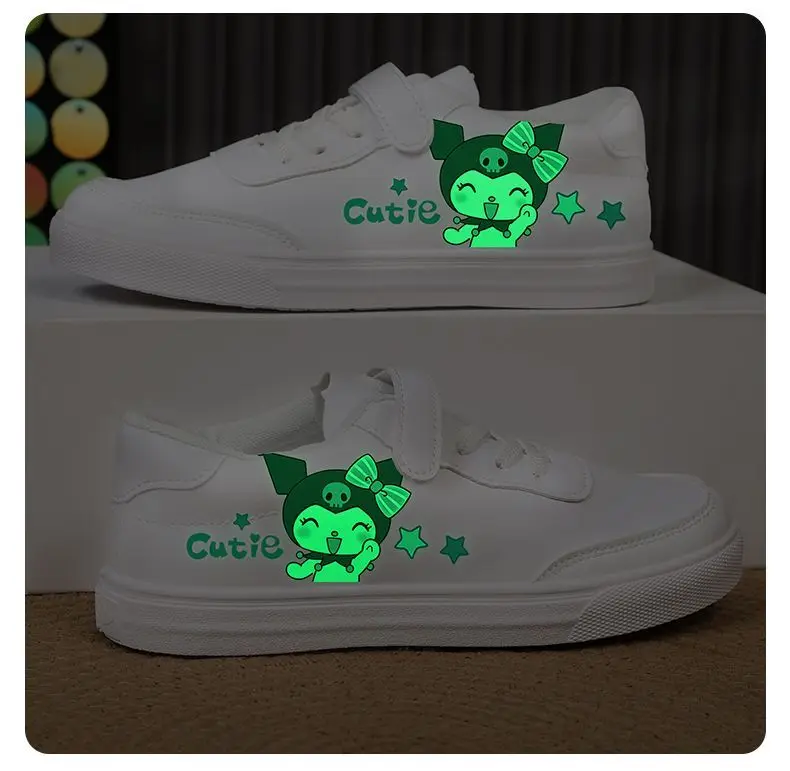 Kuromi Luminous shoes Cartoon Kids night fluorescence Sport Shoes Children Canvas Shoes Girls Cinnamorol Tennis Shoes Size 25-35