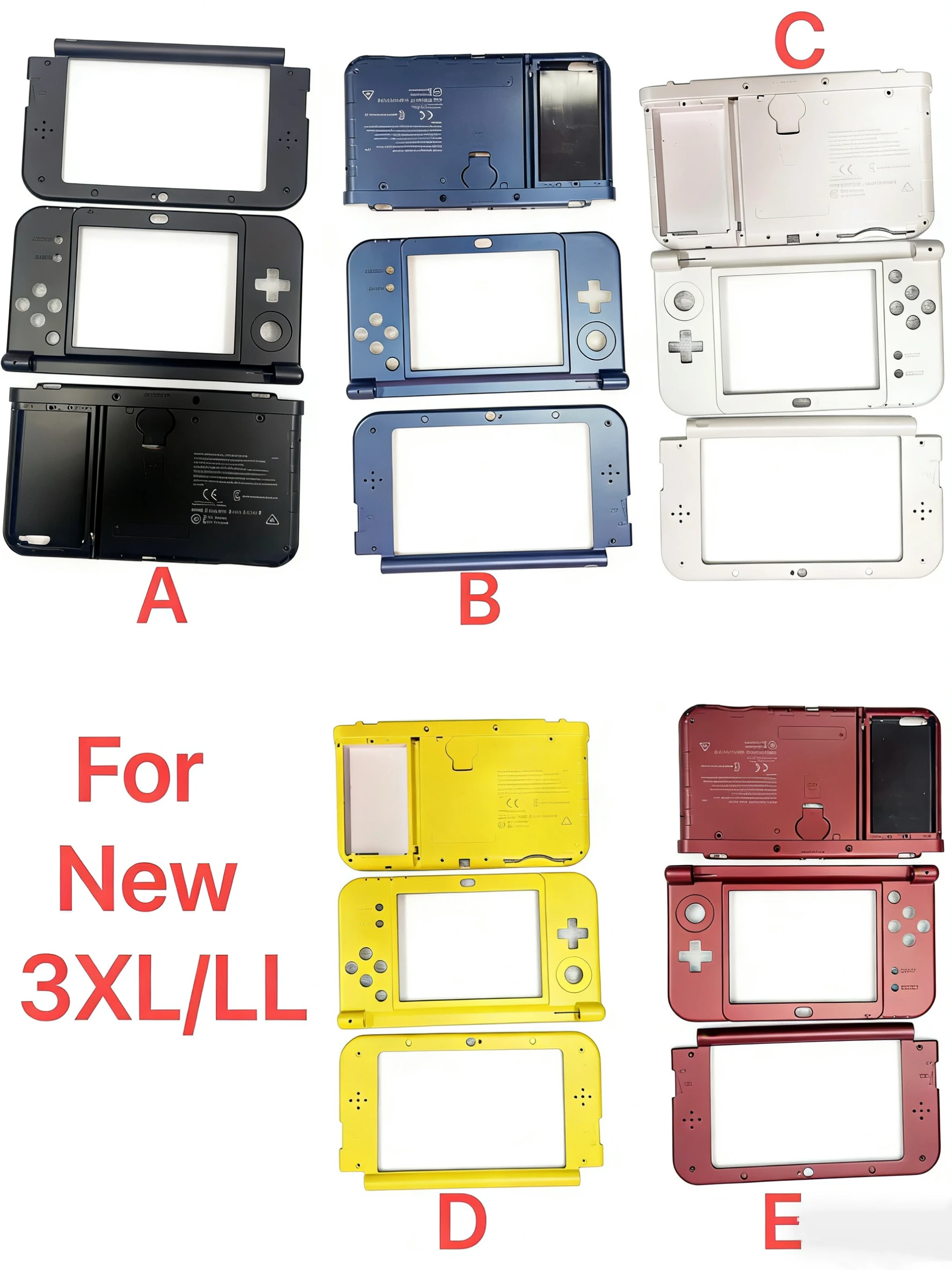Replacement Case For NEW 3DS LL/XL Housing Shell Kit Top And