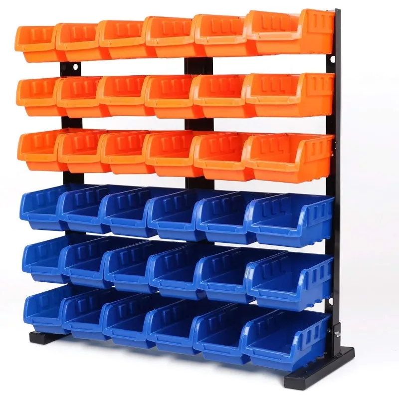 

Storage Bins Parts Rack 36Pcs Bin Organizer Garage Plastic Shop Tool, Tools for Men