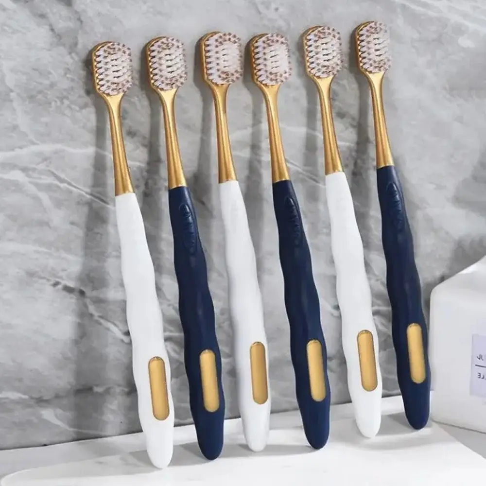 

6 шт./компл., новая ультра-мягкая зубная щетка из микрофибры, противоскользящая ручка, чистящая зубная щетка, нежная резинка, уход за полостью рта