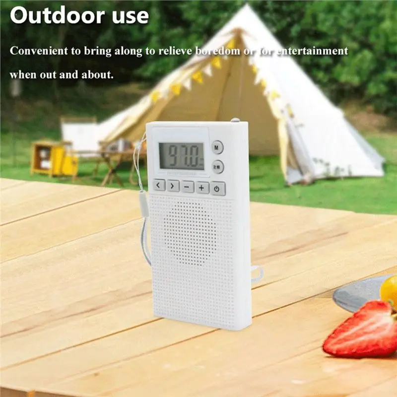 New Tech FM Radio Mini Pocket Design Battery Powered Built-In Speaker Hign High Sensitivity 64-108Mhz Band 3.5Mm Headset Jack