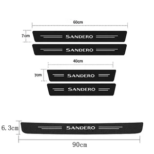 4 PCS Phía sau cửa xe bảo vệ Thrunk Thrunhold Chất kết dính cho Dacia Sandero Senter Logan Logan Logo LOGO TURBO R4 Phụ kiện 8 Sales chính Logan còn lại - №7