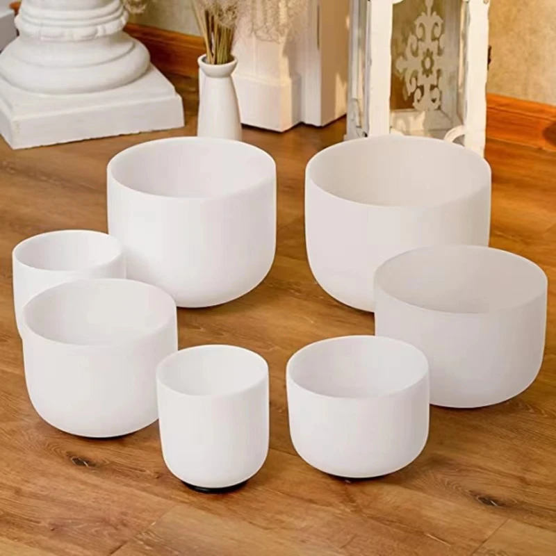 Frosted Quartz Crystal Singing Bowls Sound Healing Meditation Yoga Therapy Percussion Instrument for Sound Bath Relaxation