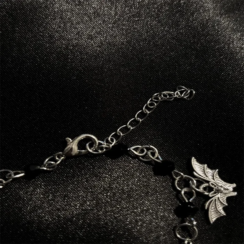 Gothic Bat Bracelet Charm Punk Jewelry Charm Adjustable Bracelets for Women Halloween Witchy Goth Accessory