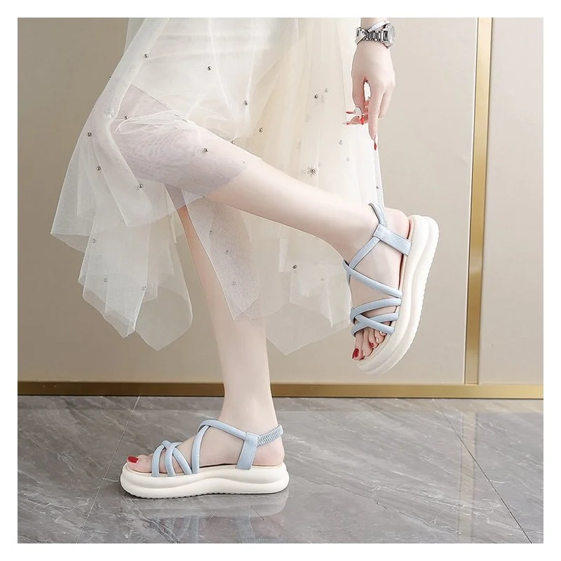 

Women's Shoes Soft Sole Elastic Back Sandals Comfortable Non-Slip Breathable Casual Summer Walking Shoes