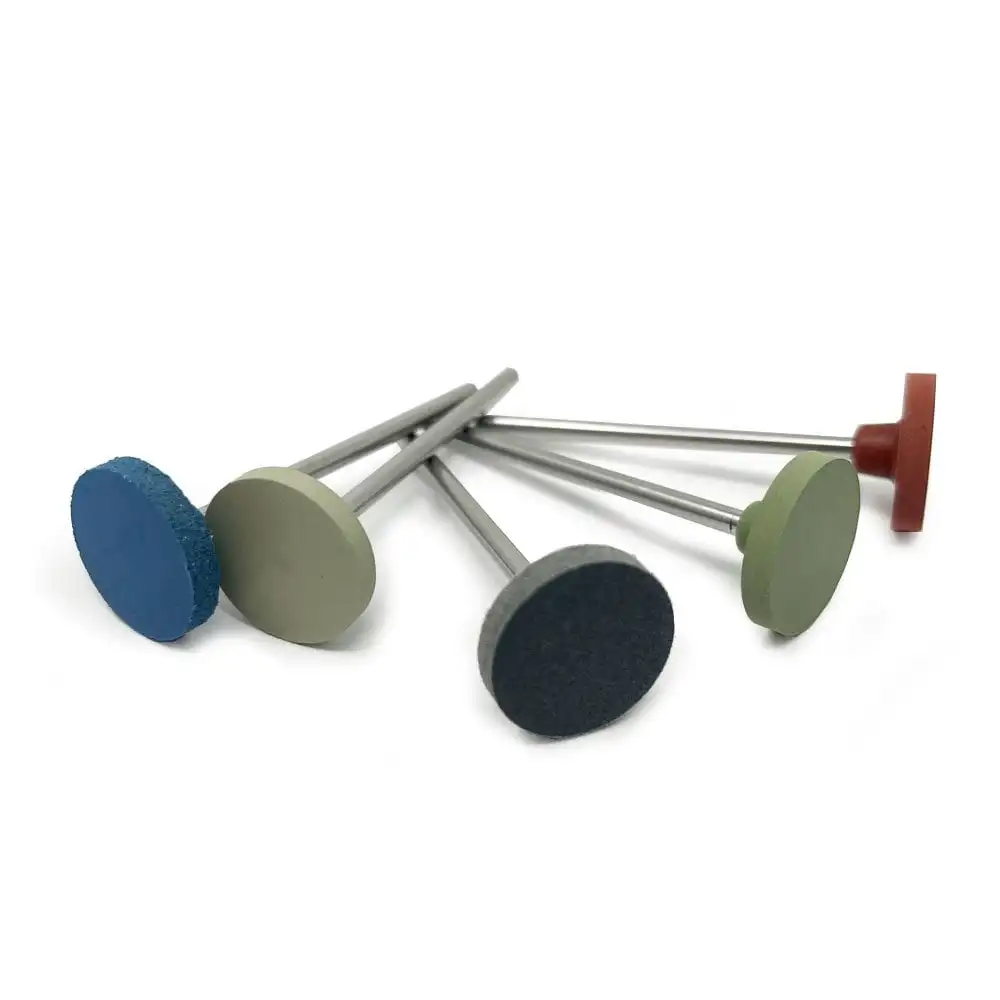 

EVEFLEX Mounted 14.5x2mm Flat Silicon Abrasive Polisher Metal Jewelry Rotary Polishing Silicone Wheel with Mandrel