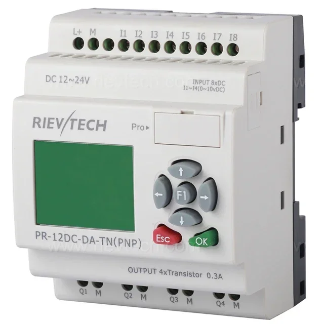 RIEV TECH Mini PLC PR-12DC-DA-TN spliter programable plc controller automatic 100xry extension plc card dust