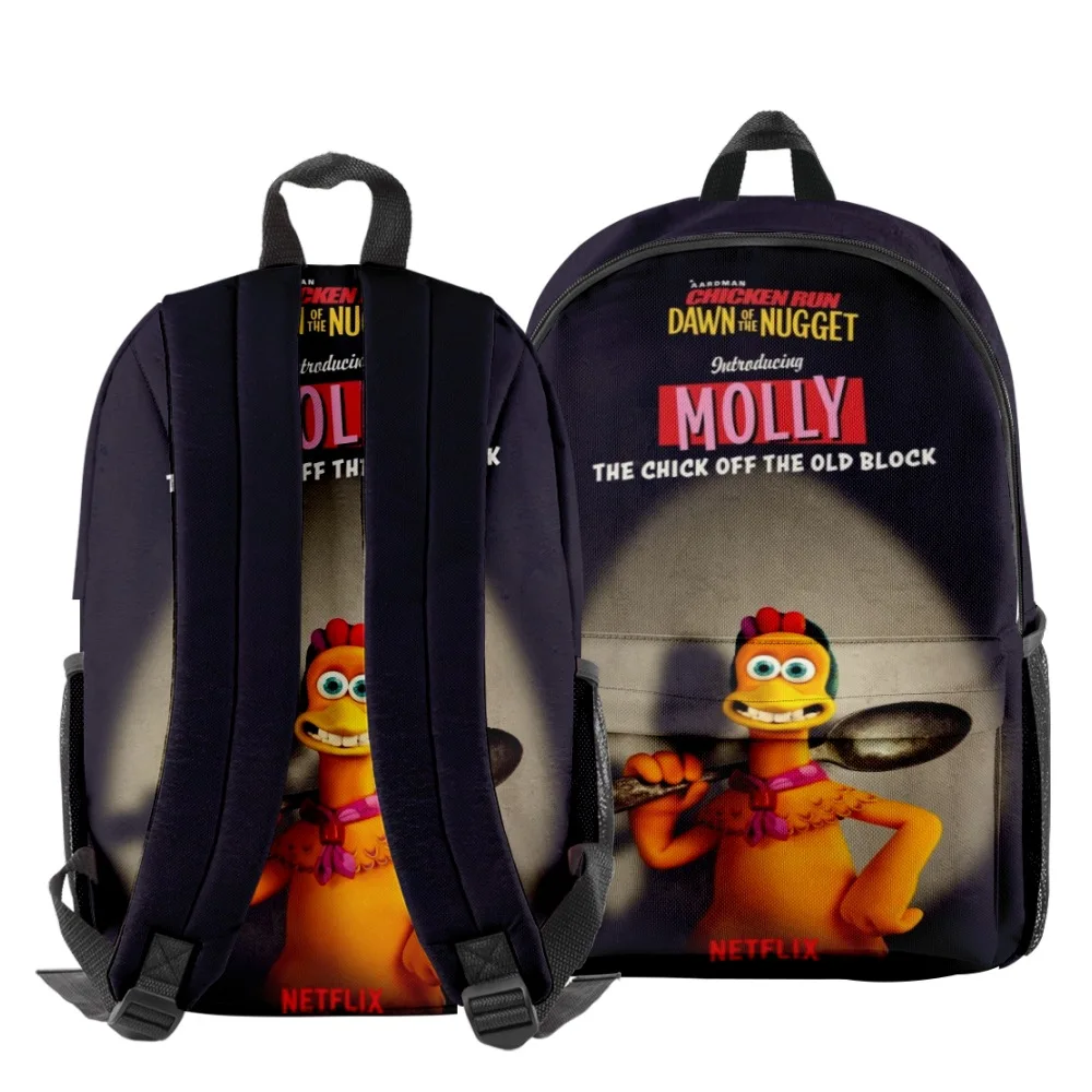 

Hip Hop Popular Novelty Chicken Run Bookbag Notebook Backpacks 3D Print Oxford Waterproof Boys/Girls Travel Backpacks