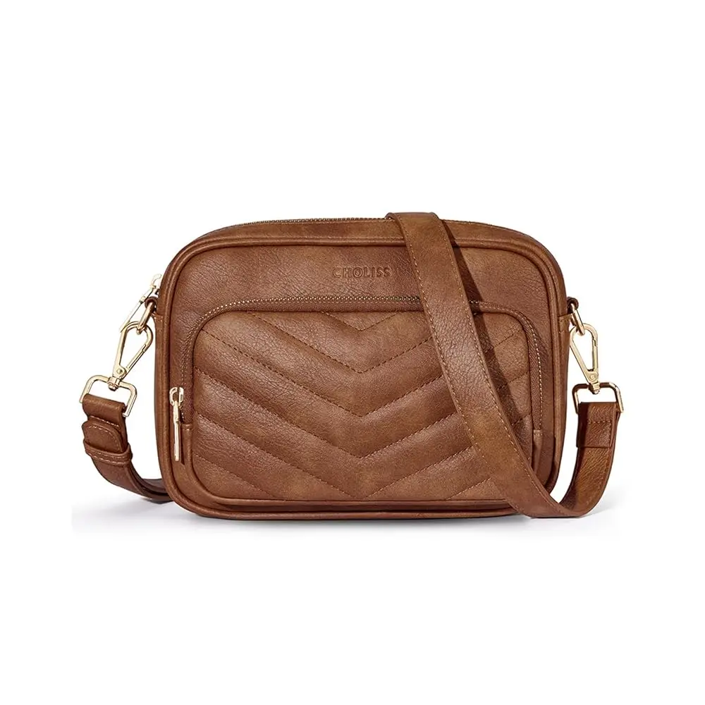 

Quilted Crossbody Bags for Women RFID Vegan Leather Travel Purse Small Shoulder Handbags with Built in Wallet