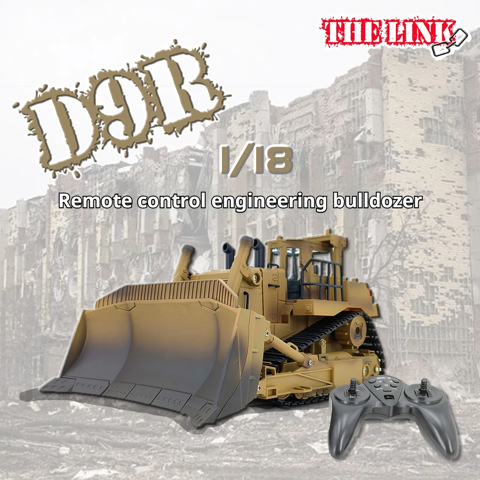 Huina D9R 1: 18 Rc Bulldozer Rc Cars Remote Control Bulldozer  Engineering Vehicle Multifunctional children's Christmas Gift