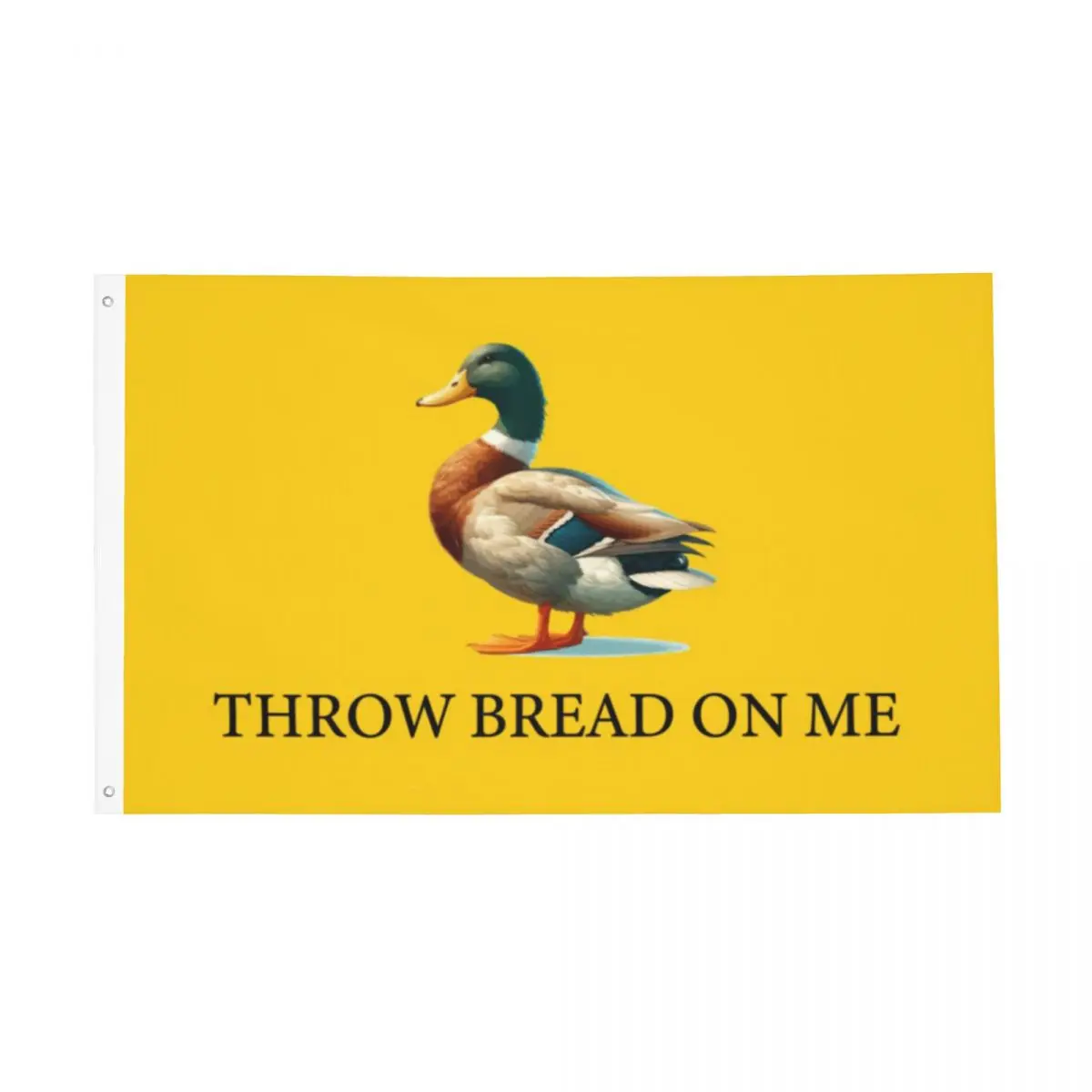 

Throw Bread On Me Duck Funny Flag Decor 3x5FT Vintage With Metal Grommets Vibrant Colors Flowy Delicate