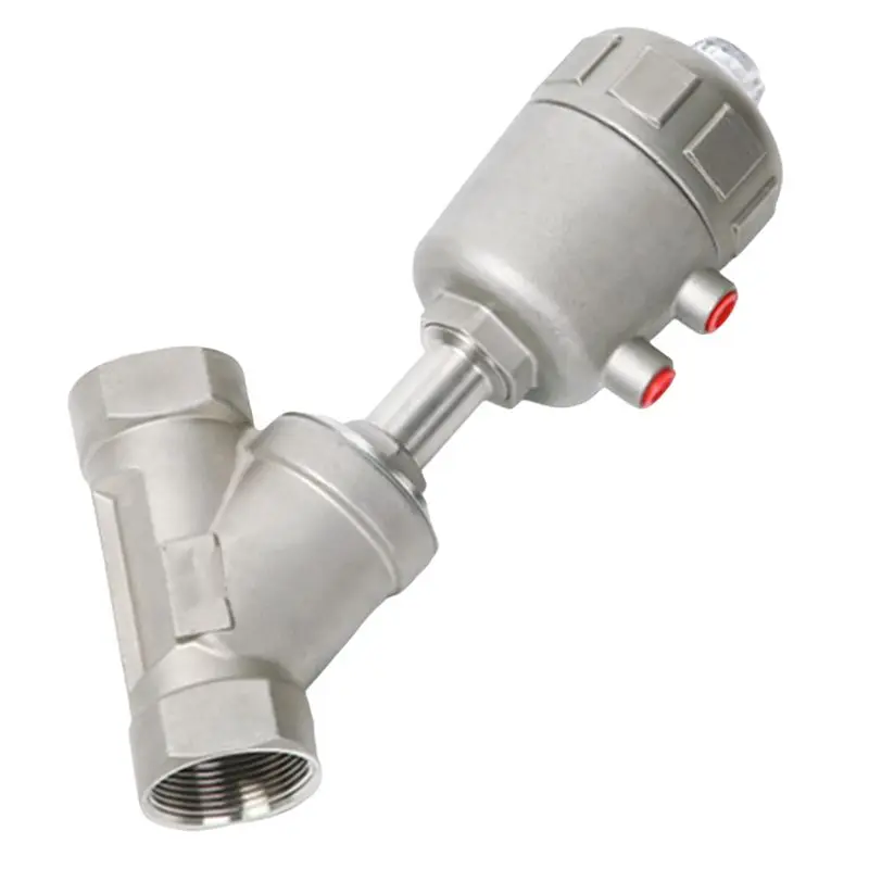 AT19-304 Stainless Steel Y-Type Pneumatic Angle Seat Valve 4-Point High Temperature Steam Internal Line Seat Valve DN15