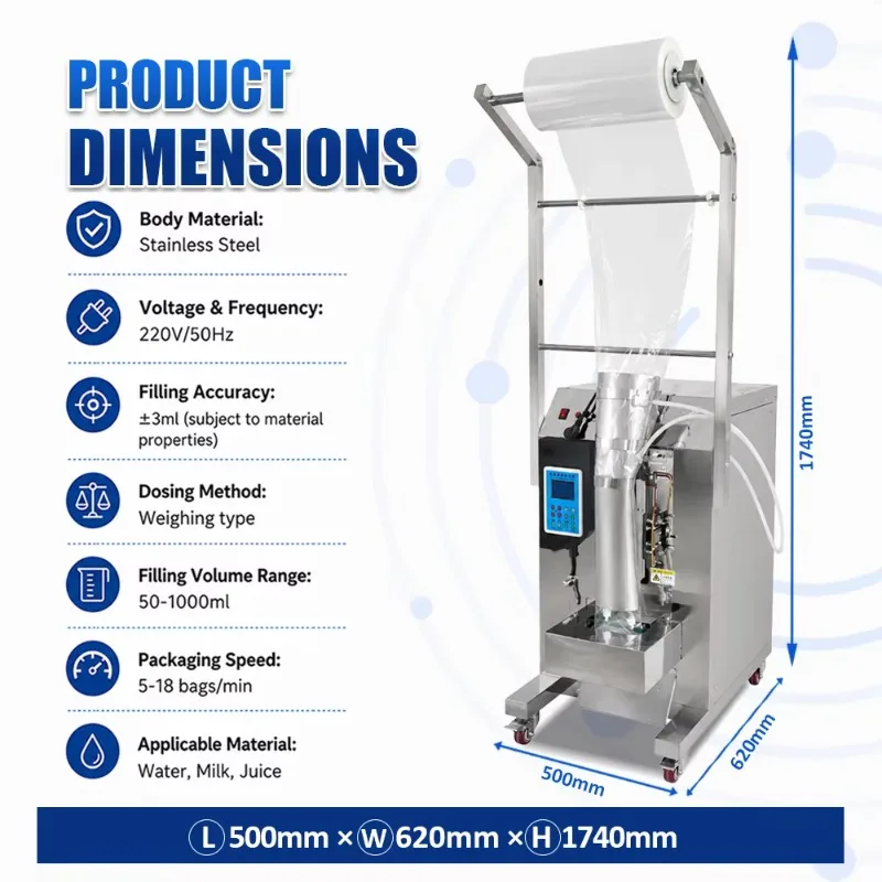 High-Speed Automatic Filling & Bagging Packaging Machine with Hot Sealing Plastic Pouch Packing Easy Operation Gluing & Coating
