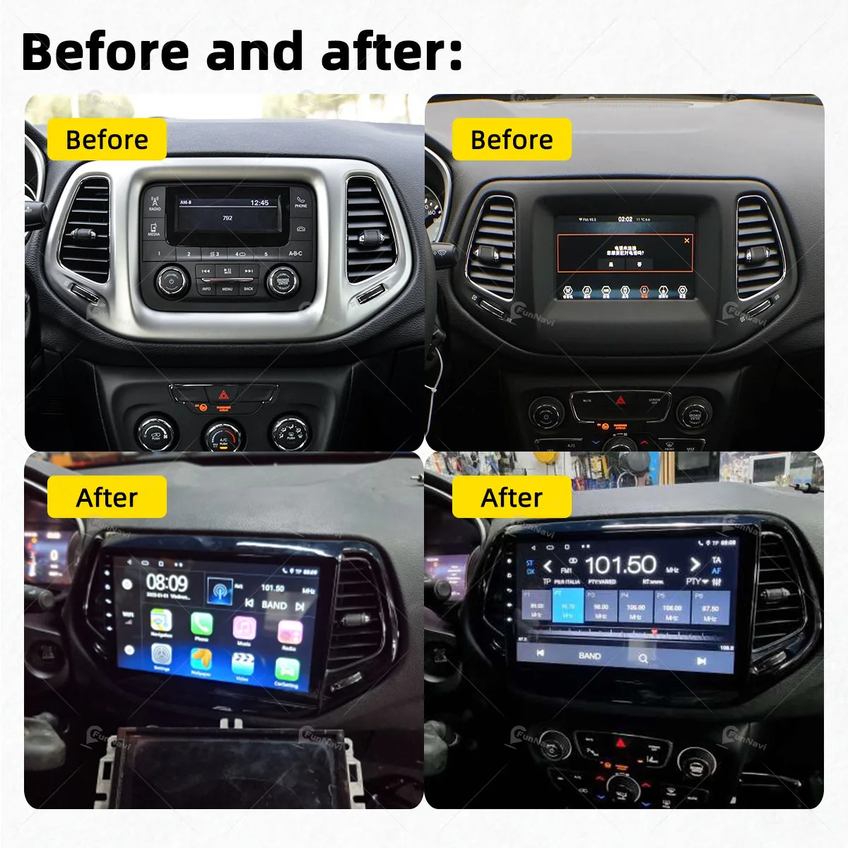 Car Radio Android 2 Din for Jeep Compass 2017 - 2020 GPS Navigation Multimedia Stereo Player Autoradio Audio Auto Head Unit WiFi