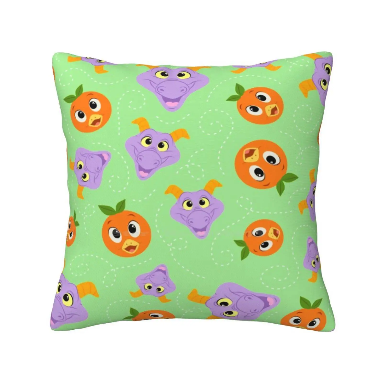 Festival Fresh-Figment And Orange Bird ( Green ) Pillows Case Bedroom Home Decoration Orange Bird Sunshine Tree Terrace Center