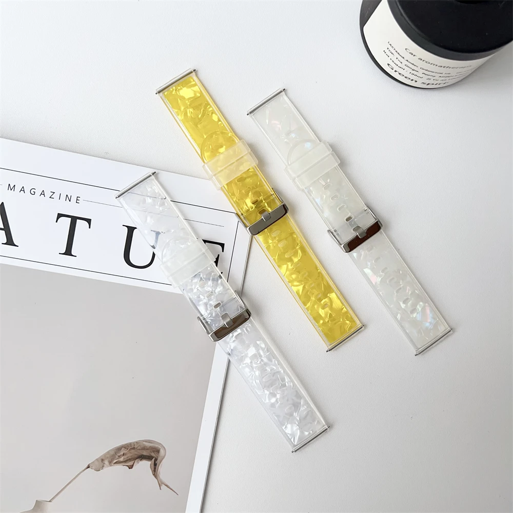 Cinturino universale stampato trasparente da 20mm 22mm per xiaomi Watch 2 2pro S1 S2 S3 cinturino per orologio ghiacciaio per Realme Watch S Sp