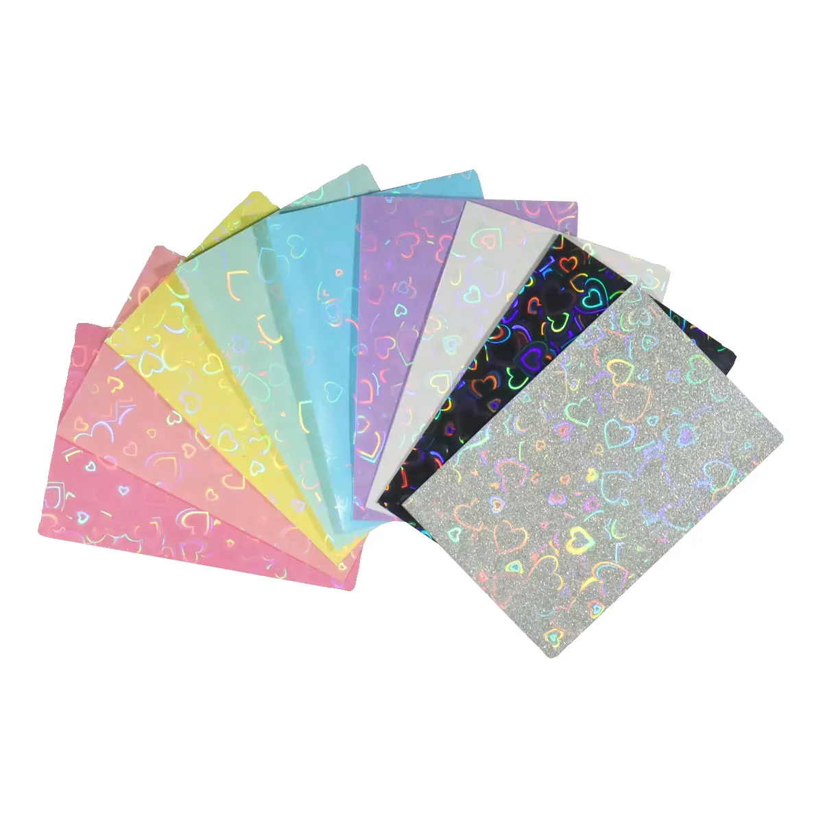 

50pcs Laser Flashing Heart Kpop Photocard Sleeves 61x91mm Holographic Clear Card Sleeves Card Protector Trading Card Protector