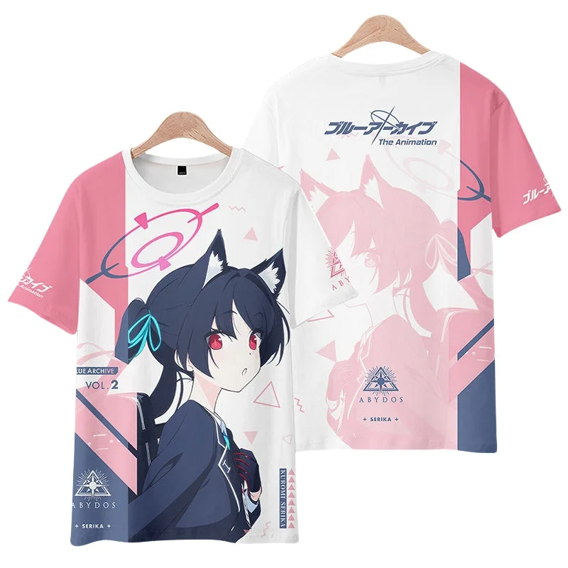 남성과 여성을 위한 여름 반팔 티셔츠 2차원 코스프레 디자인의 네이비 블루 가족 의상과 어울리는 디자인