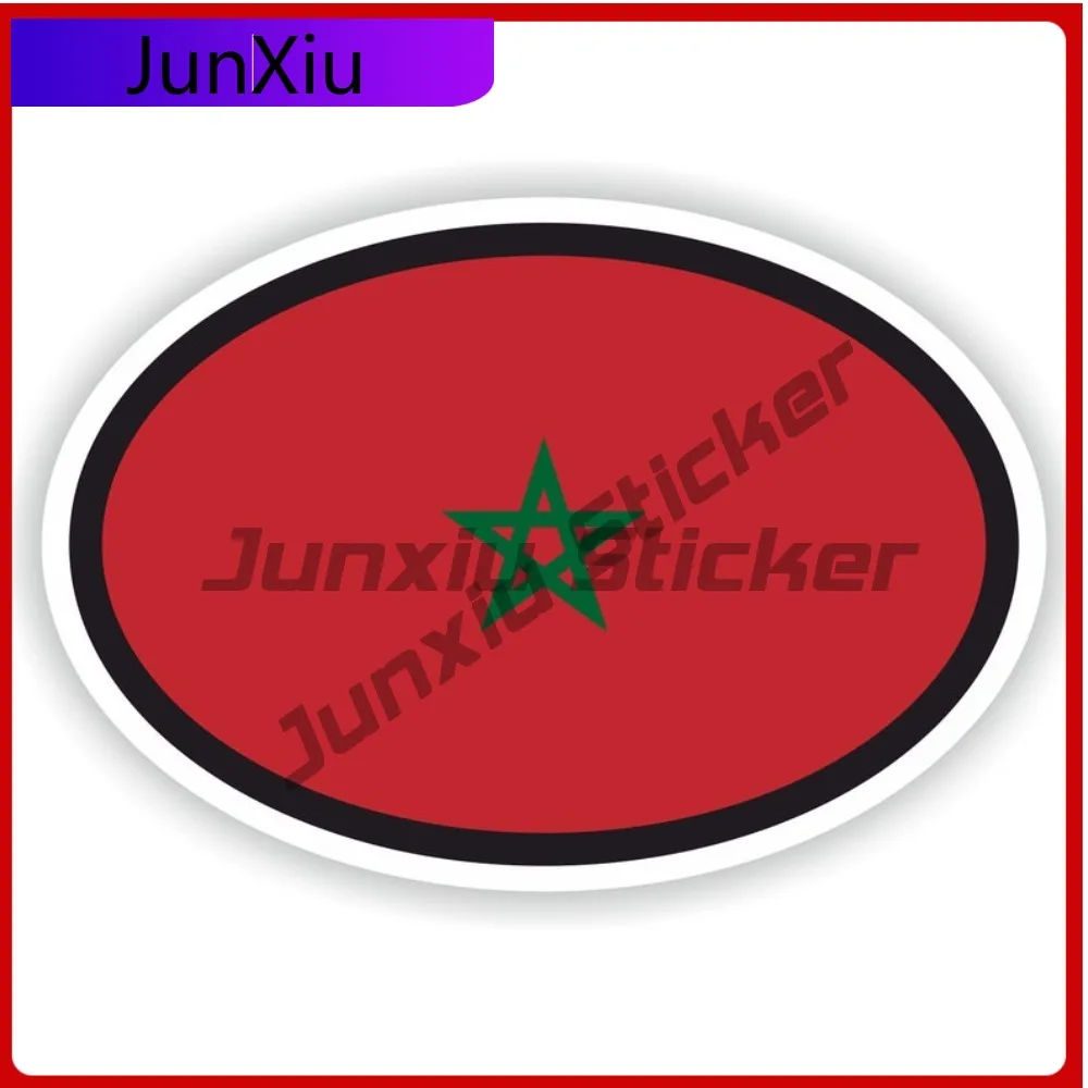 

Morocco Oval Sticker With Flag Scratch Cover Vinyl Decals Custom Waterproof Decals Motorcycle Camping Sticker For Car Decoration