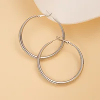 Classic Simple Geometric Round Big Stainless Steel Hoop Earrings for Women Exaggeration Circle Bride Earrings Jewelry Accessory - Image 4