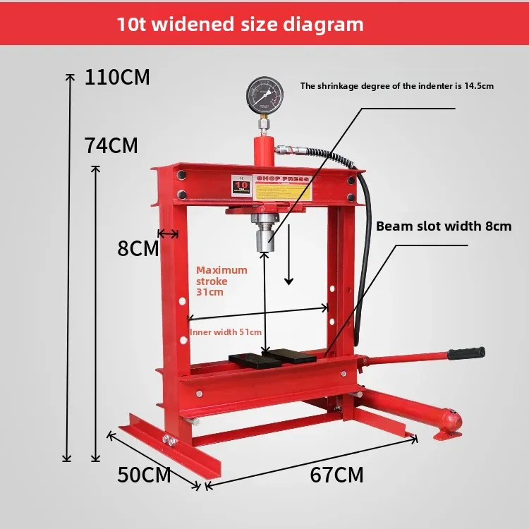 J8 Manual Hydraulic Thickening Heavy Duty Press 20 Machine Repair 32 Tool Channel Steel Auto Axle