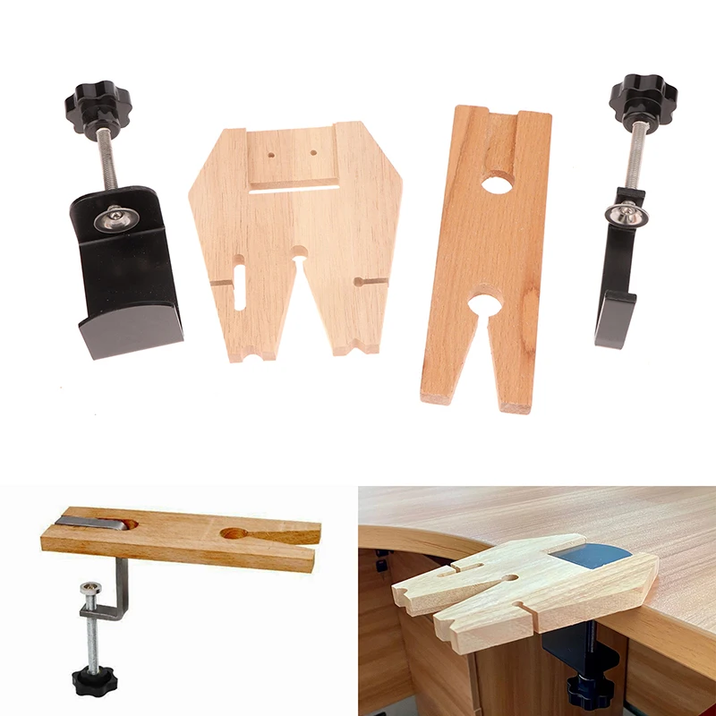 1Set Bench Pin Clamp V-Slot Fixing Clip For Workbench Wooden Adjustable Jewelry Clamp Tool
