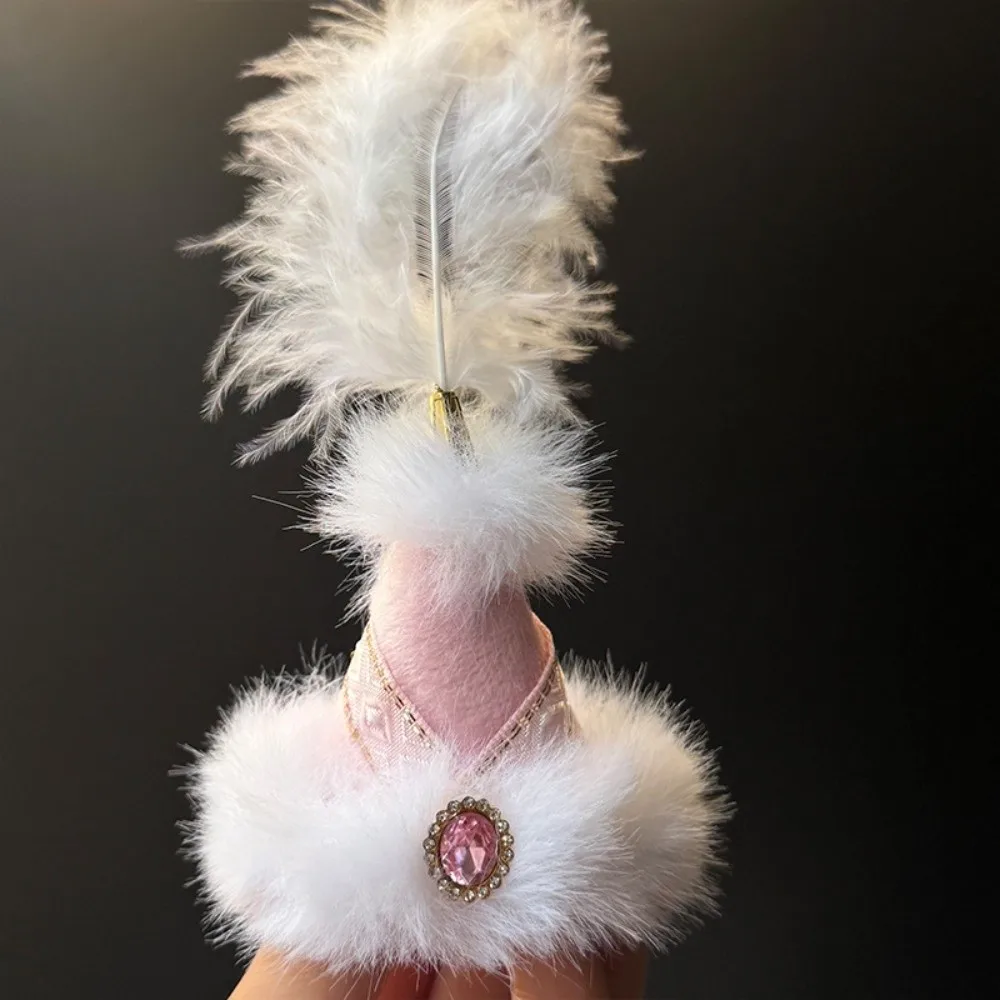 Mini Mini Pointed Hat Rhinestone Pointed Thnic Decorative Hat for Head Circumference 5-7cm Feather Hat Xinjiang Travel Souvenir