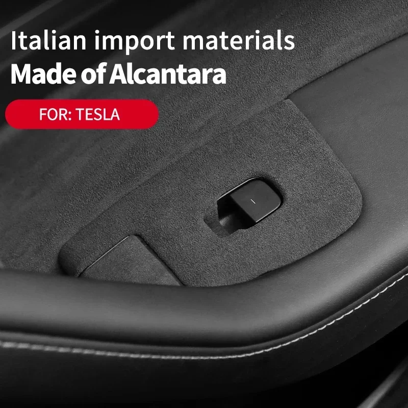Alcantara Suede Window Switch Panel Cover Applicable to Tesla Model3-Y, Door Lift Button Frame Trim Accessories