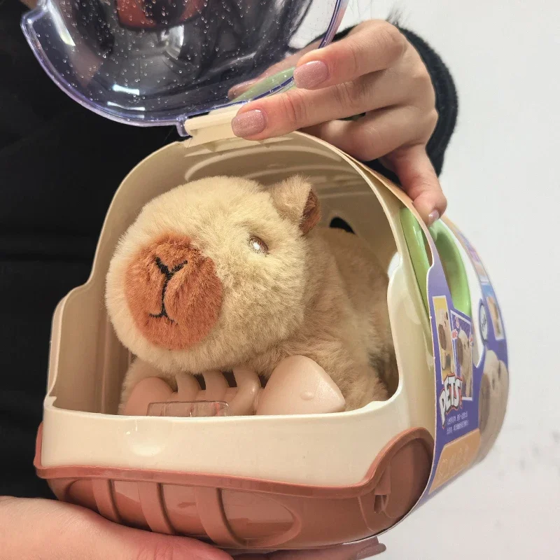 電気カピバラウォーキング人形のおもちゃサウンド子供の電気ぬいぐるみおもちゃ動物カピバラぬいぐるみフィギュアセットランダムカラー