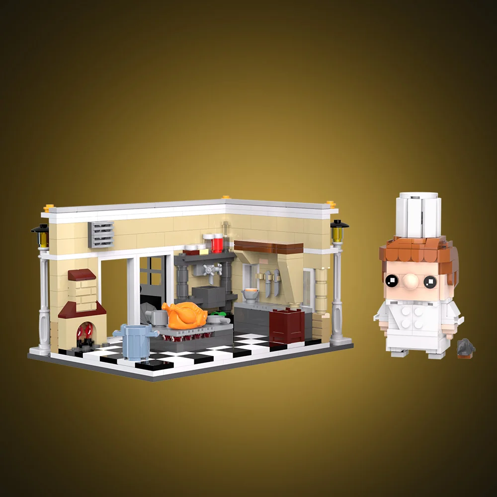 

Gobricks MOC Remy The Rat Kitchen Bricks Movie Remy The Rat God of Cooking Building Blocks Model Assembly Toys Kids DIY Gifts