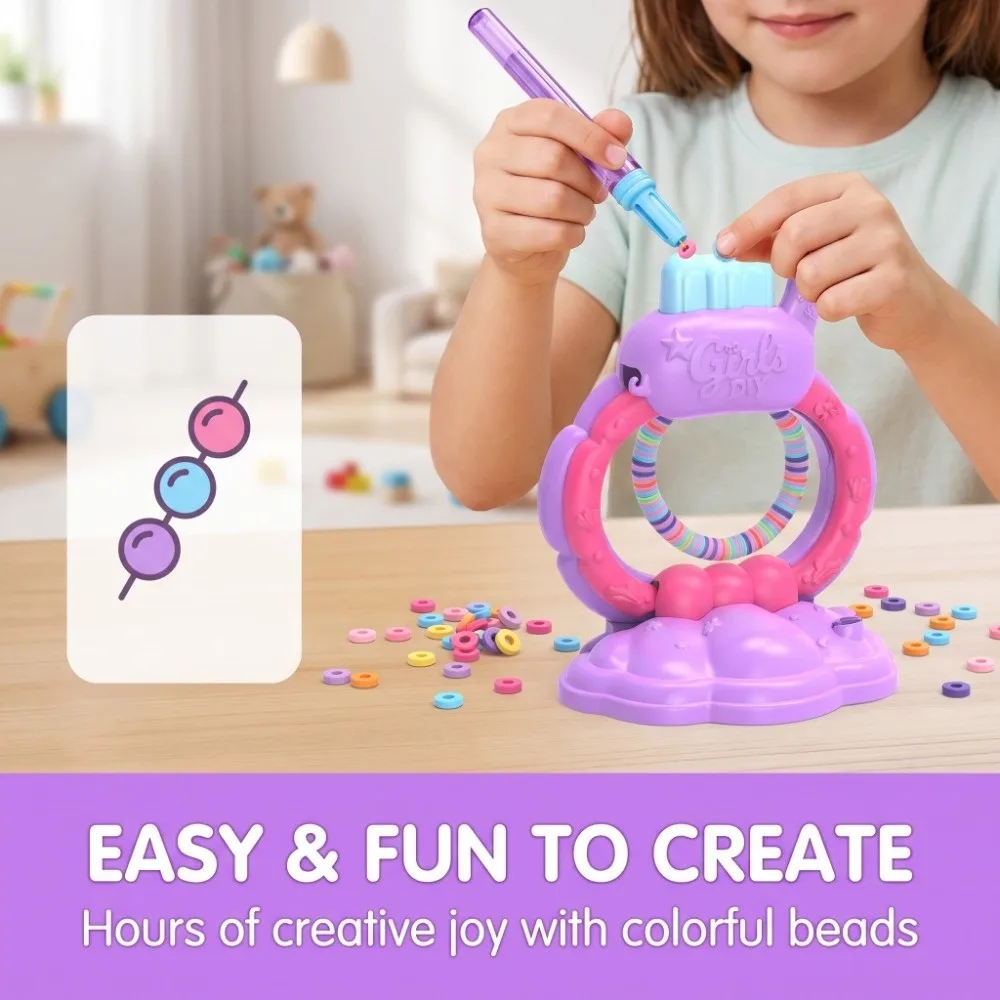 1Set Handmade Bracelet Making Kit DIY Funny DIY Bracelet Weaving Machine Colorful Beads Easy To Use Jewelry Making Machine